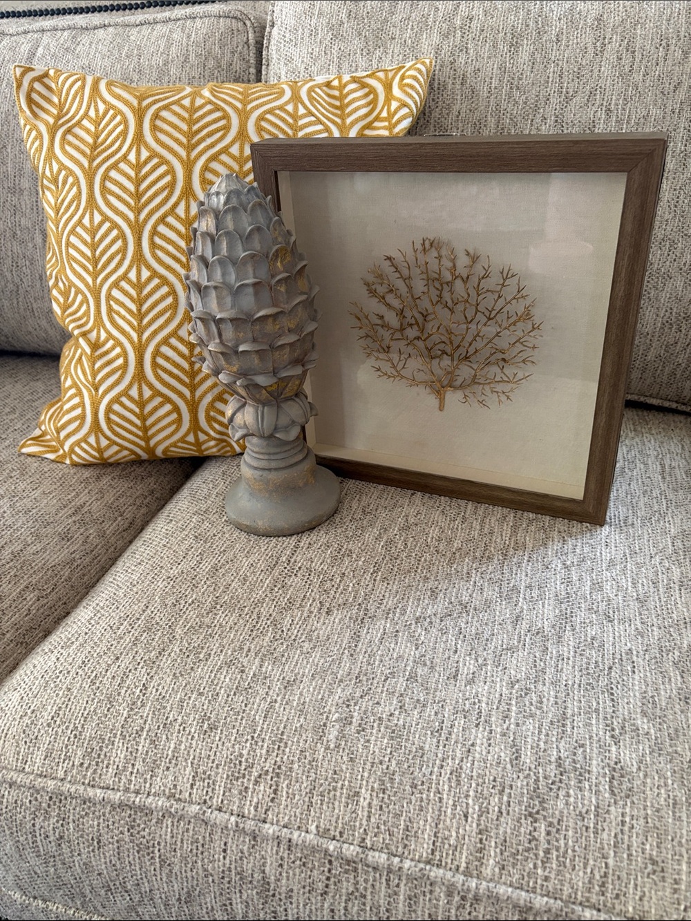Gold Pattern Accent Cover only Home Accents Picture and finial included .